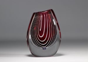 Vicke LINDSTRAND (1904-1983) Entwurf zebra vase from Kosta (Sweden)
