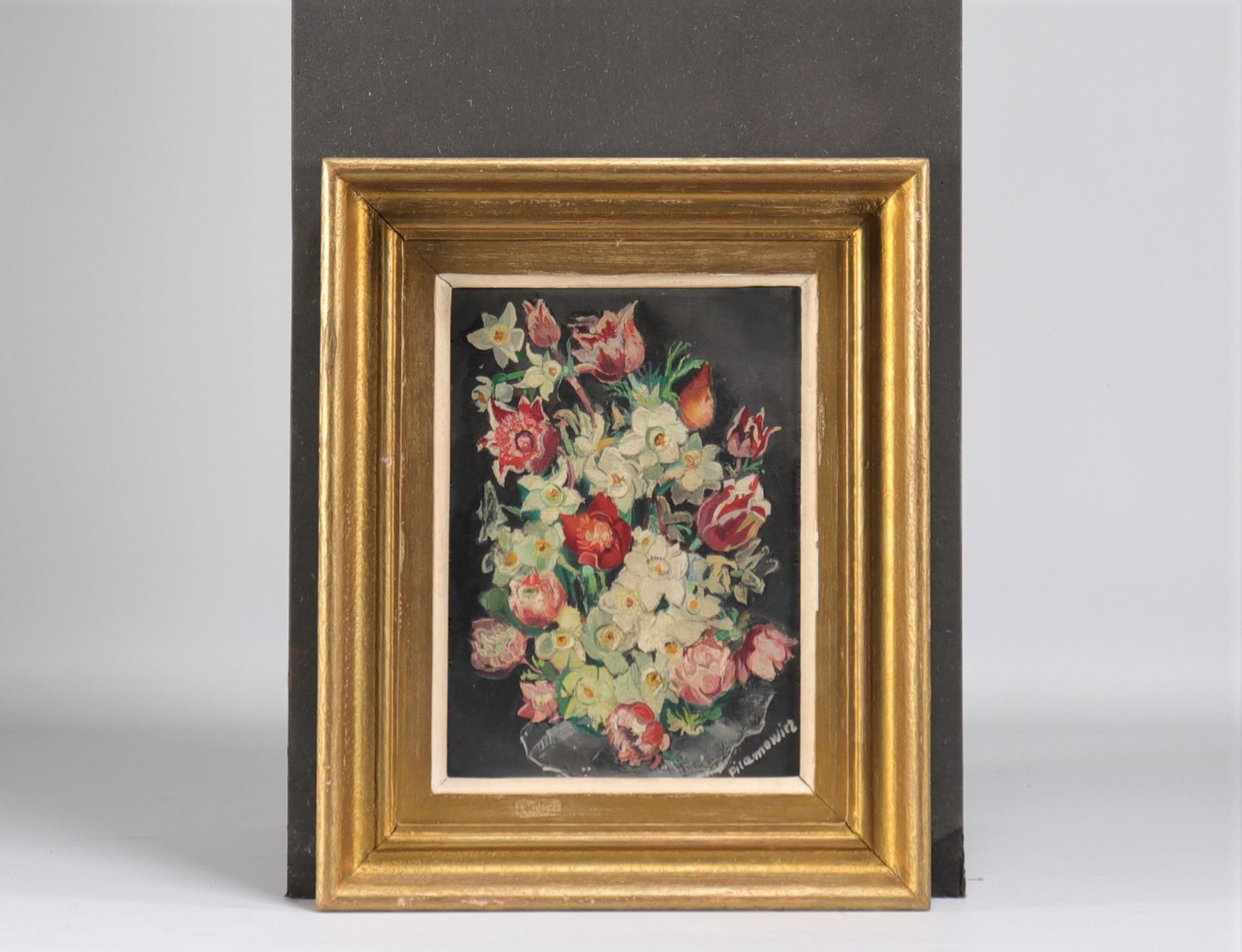 Zofia PIRAMOWICZ (1887-1957) Oil on panel "bouquet of flowers"