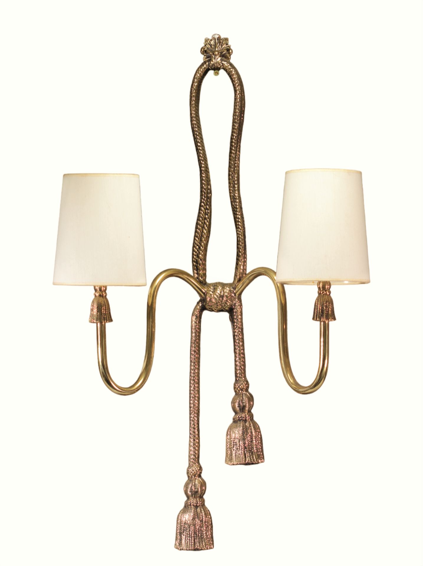 (3) Valenti three large brass wall lights forming cords from the 1960s/1970s - Image 2 of 2