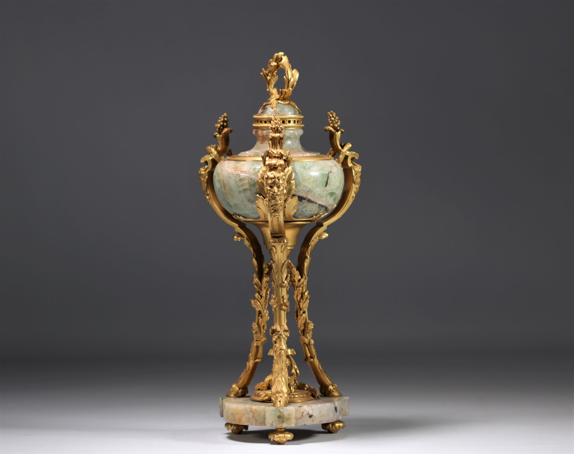Napoleon III gilt bronze and marble vase stamped COLIN, Paris - Image 2 of 4