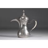 Solid silver coffee pot with bone handle - Persian work - Ottoman Empire