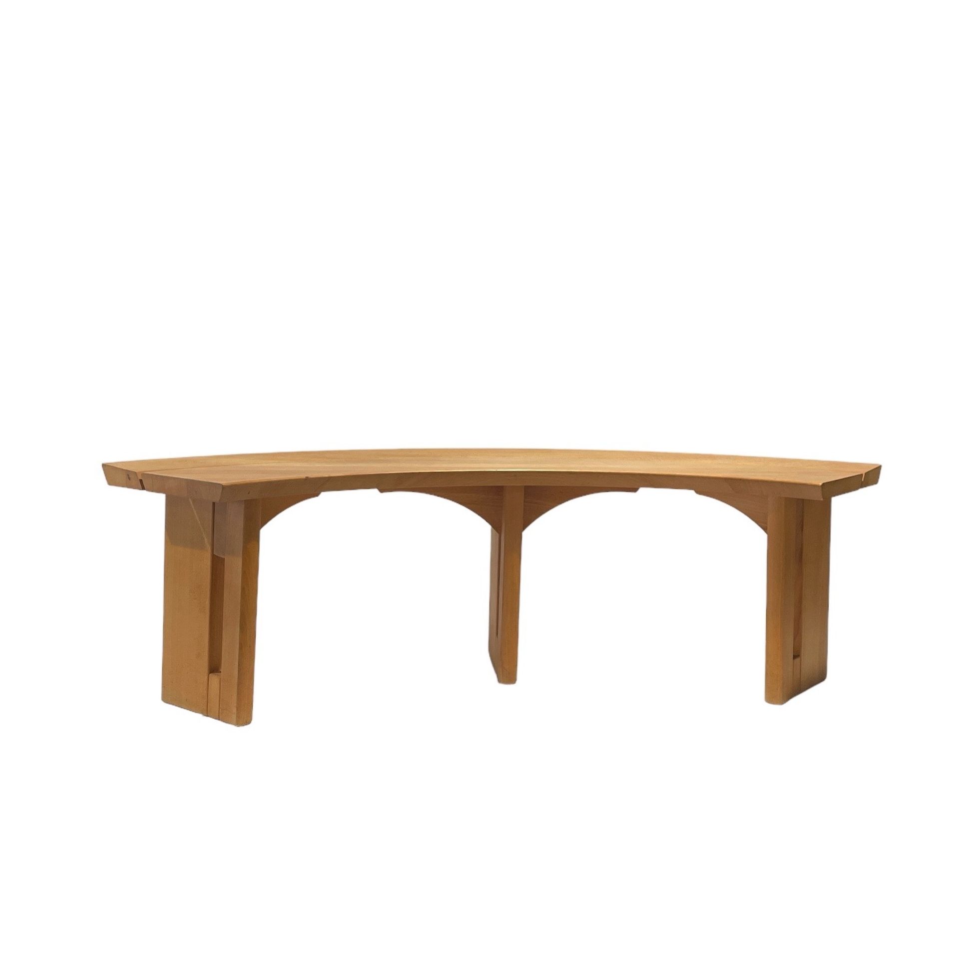 PIERRE CHAPO (1927-1986) Set of a table, 2 benches and 3 chairs in solid elm - Image 5 of 6