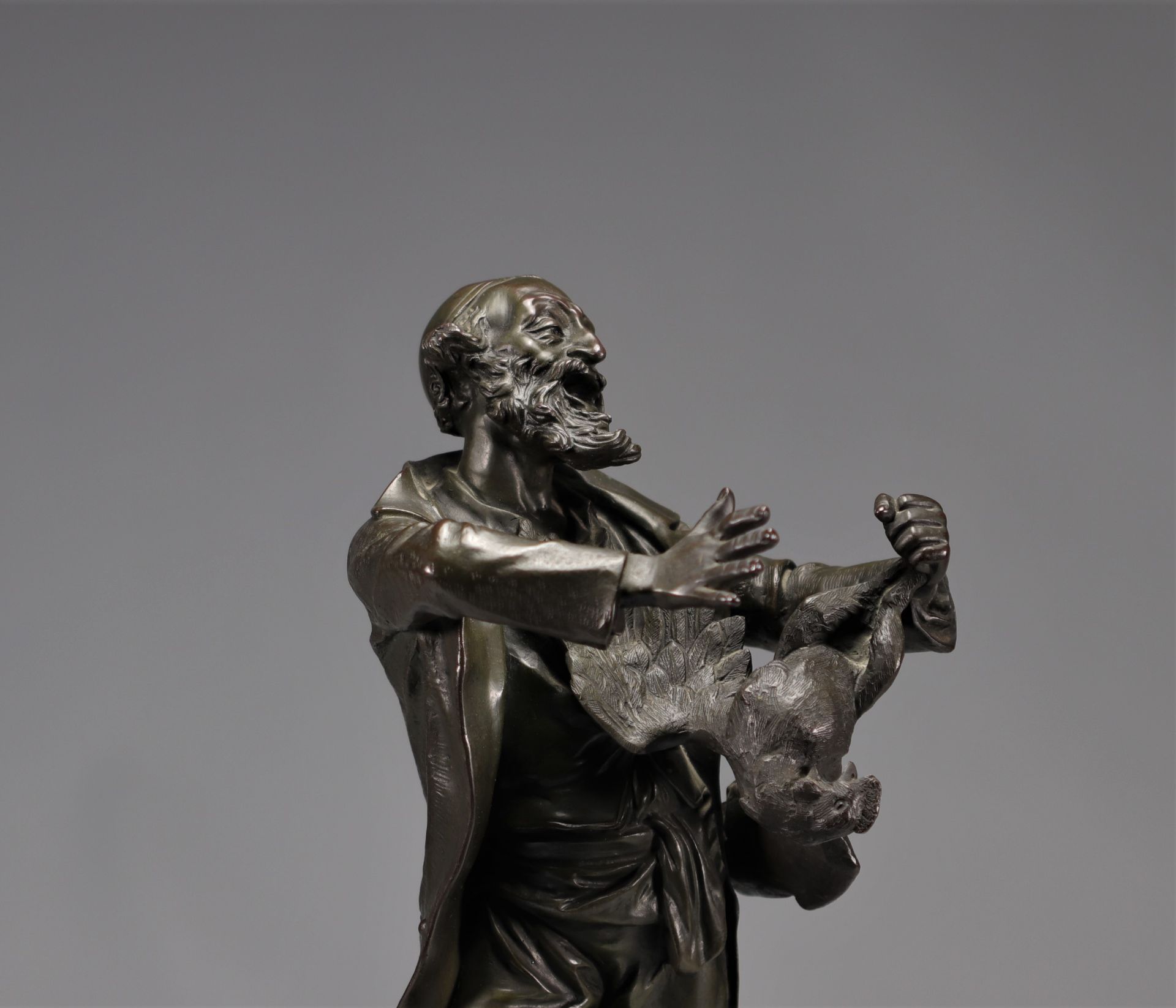 Vlaclav SZCZEBLEWESKY (1888-1965) Bronze sculpture "The chicken merchant". - Bild 4 aus 9