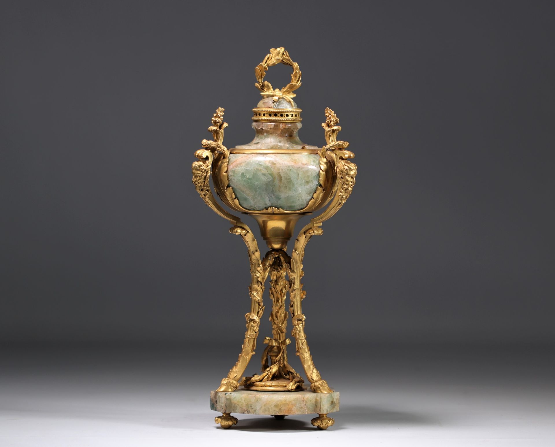 Napoleon III gilt bronze and marble vase stamped COLIN, Paris