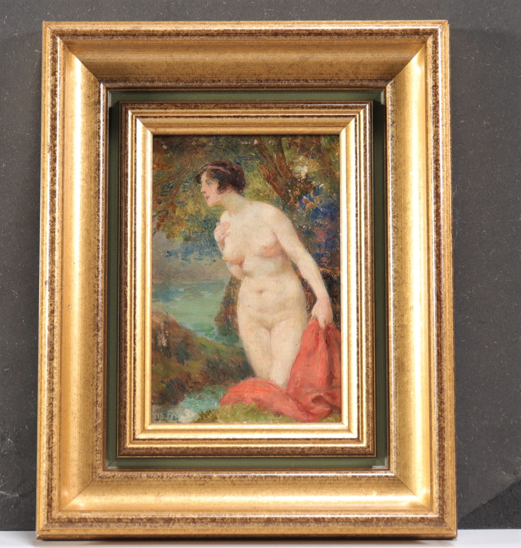 Edouard Francois ZIER (1856-1924) Oil on panel "young nude woman"