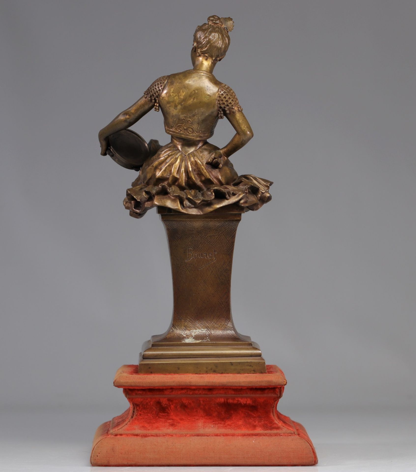 Eutrope BOURET (1833-1906) Bronze young woman with tambourine - Bild 3 aus 5