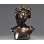 Jef LAMBEAUX (1852-1908) Bronze sculpture of a young woman Bacchante