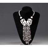 JEAN PAUL GAULTIER Necklace set with white glass paste cabochons