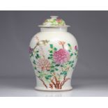 Qianjiang cai porcelain covered vase decorated with flowers and birds