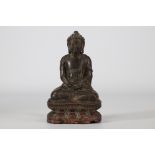 Bronze Buddha, traces of lacquer. Ming Dynasty