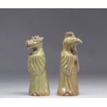 (2) Lots of Chinese zodiac sculptures in terracotta and celadon enamel from the Ming period (æ˜Žæœ)