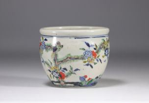 Chinese porcelain vase decorated with flowers and birds - Kangxi mark
