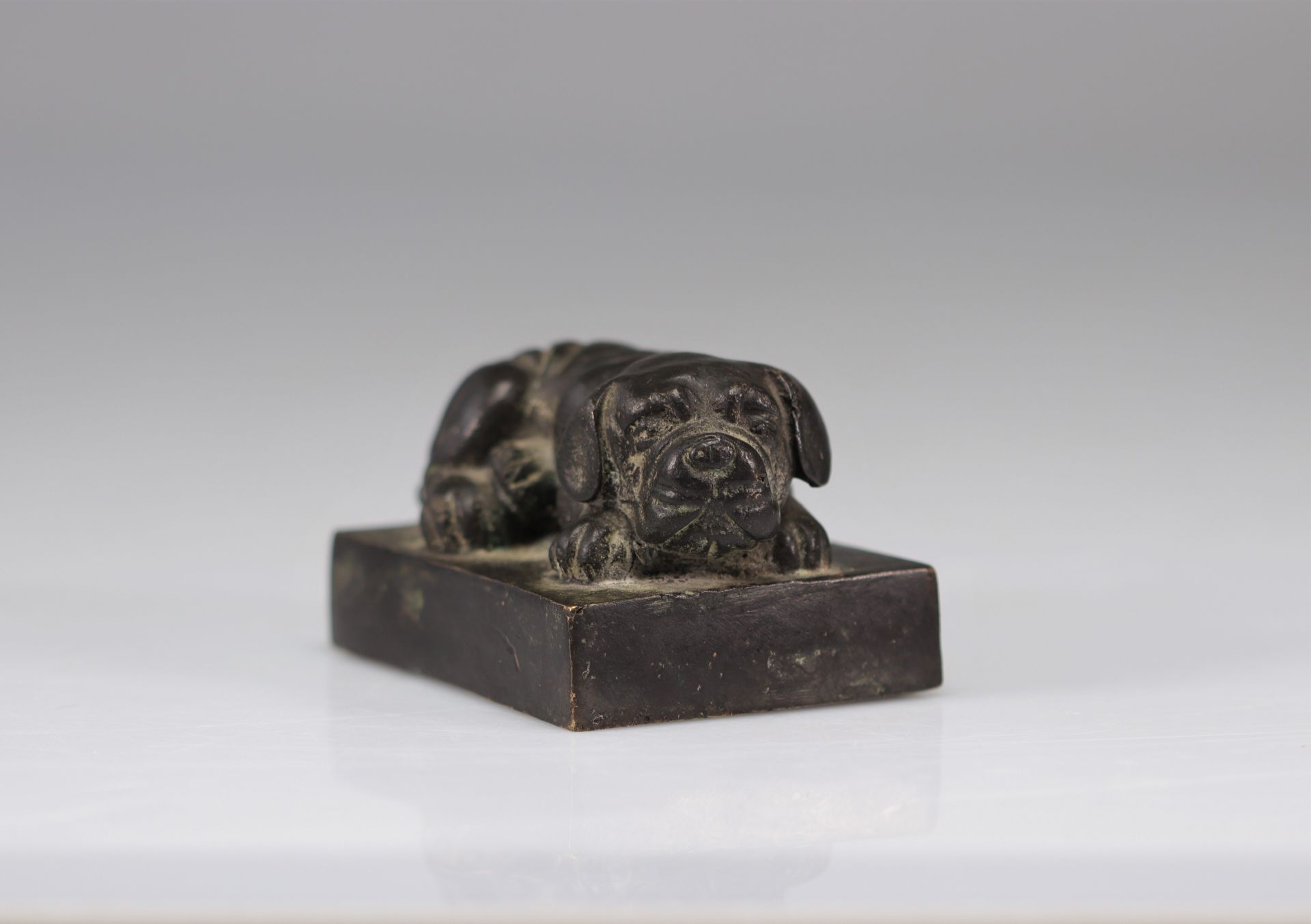 Chinese bronze seal surmounted by a dog from the Qing period (æ¸…æœ) - Image 3 of 5