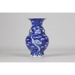 Blue and white vase with prunus (ornamental cherry) blossom design from 19th century