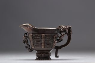Bronze "cup" jug with Chilon archaic design from 19th century