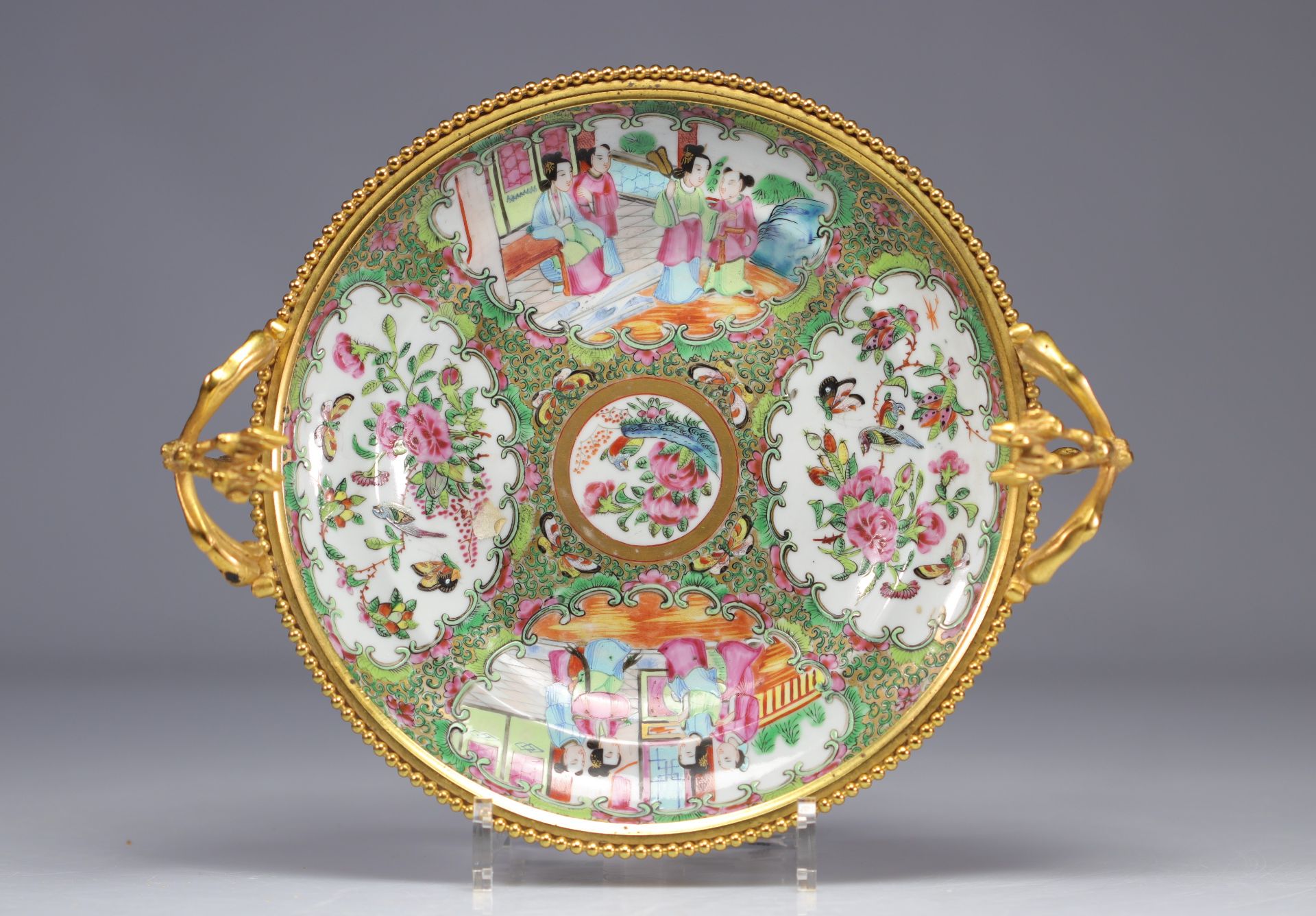 Napoleon III bronze-mounted porcelain bowl