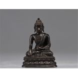 Buddha in dark patina from the 19th century