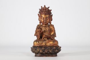 Bronze guanyin, gilded lacquer, Ming Dynasty