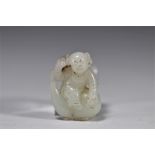 White jade carved with a Qing dynasty figure (æ¸…æœ)