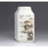 Chinese porcelain vase decorated with landscapes from Republic period