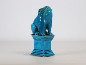 Blue monochrome porcelain frog from China from 19th century