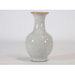 Crackled white monochrome porcelain vase