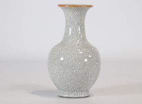 Crackled white monochrome porcelain vase