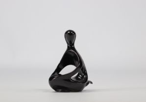 VILLEROY & BOCH Septfontaines black sculpture in the form of a seated mermaid in earthenware