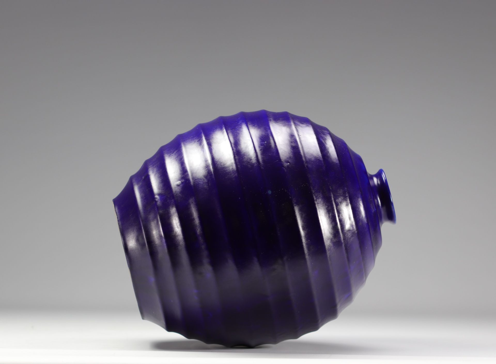 VILLEROY & BOCH Septfontaines, RARE ART DECO blue earthenware vase - Image 2 of 5