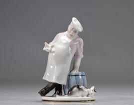 Russian porcelain subject Lomonosov "the butcher" mark under the piece