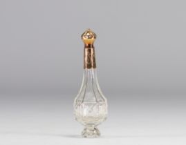 Crystal salt bottle with 14K gold stopper