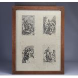 Salvator ROSA (1615-1673) Etching-Multiple etching "soldiers"