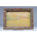 Arthur DOUHAERDT (1875-1954) oil on panel "House in the countryside"