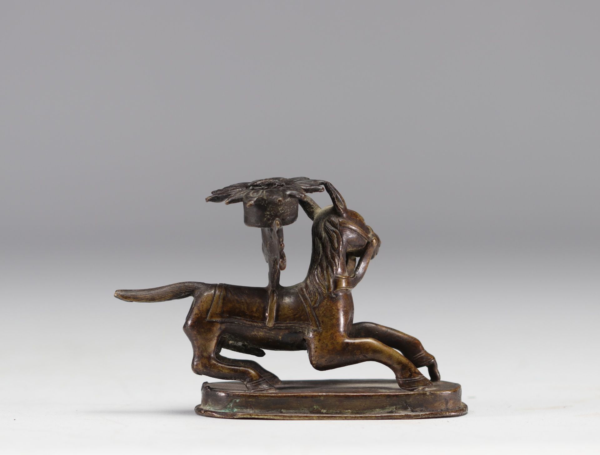India or Persia bronze candlestick representing a horse - Image 2 of 2