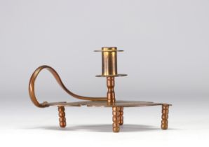 Art Nouveau brass candlestick - early 20th century