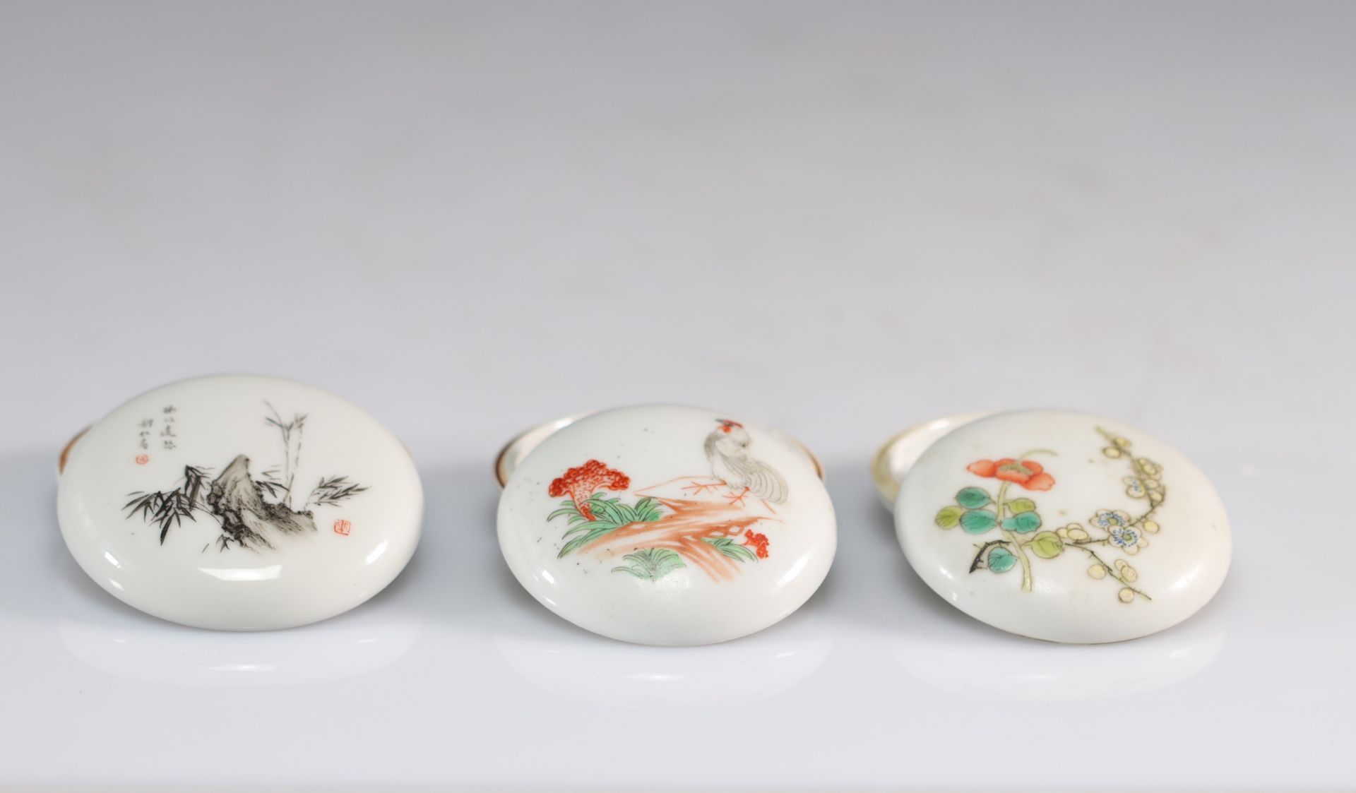 Set of 3 porcelain ink boxes - Image 2 of 3