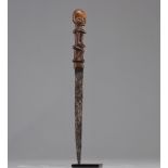 Dogon circumcision knife with carved handle in classic Dogon style