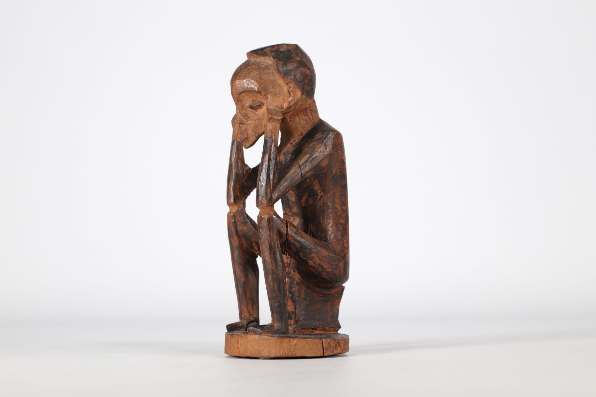Lulua RDC sculpture d'un personnage assis