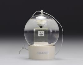 Chanel. "Chanel nÂ°5 bottle. Mini snow globe to hang in a Christmas tree.