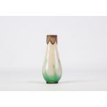 Iridescent 1900 vase with Art Nouveau mounting on neck