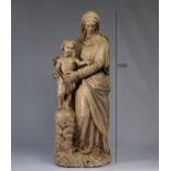 Large wooden sculpture of the Virgin and Child from 17th century