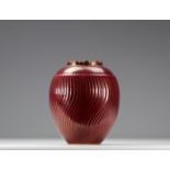 VILLEROY & BOCH Septfontaines red earthenware vase spangled with gold