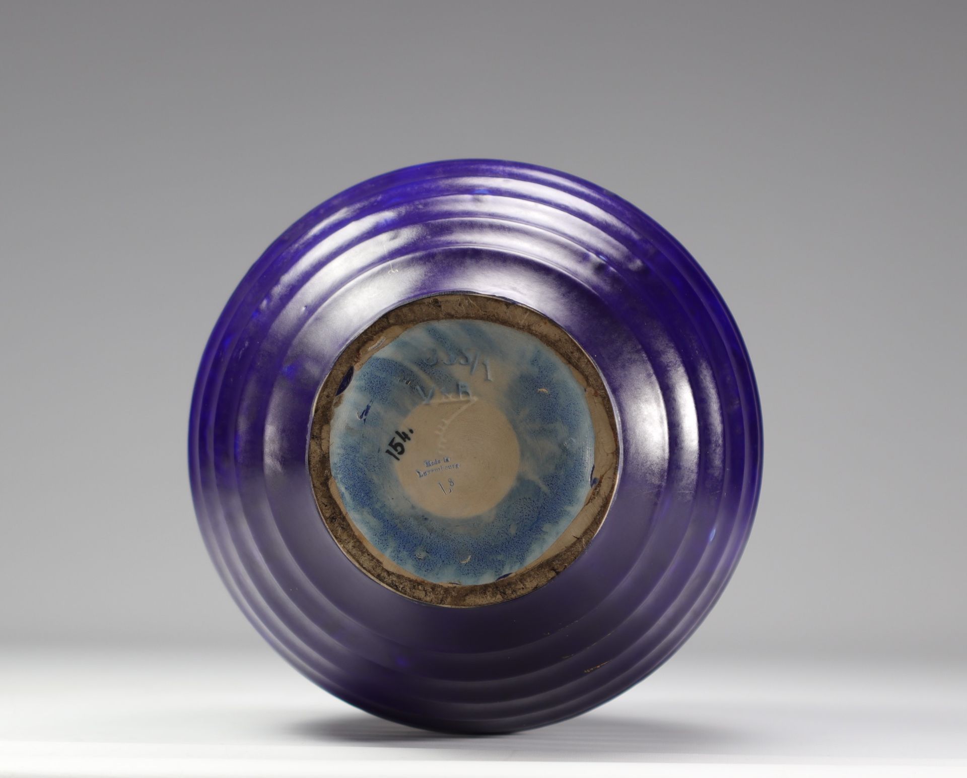 VILLEROY & BOCH Septfontaines, RARE ART DECO blue earthenware vase - Image 3 of 5