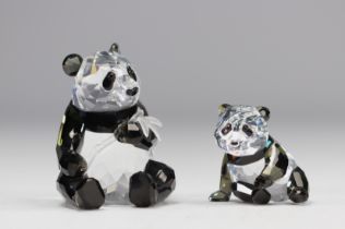 Swarovski "Mother and child pandas" colored crystal