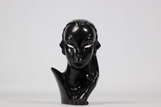 VILLEROY & BOCH Septfontaines masque "Eve" d'Edouard Hermanutz 1930/1940 en faience