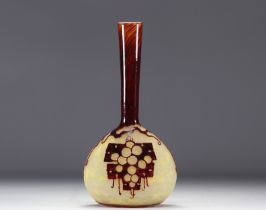 Le Verre Francais acid-etched vase with Art Deco decoration
