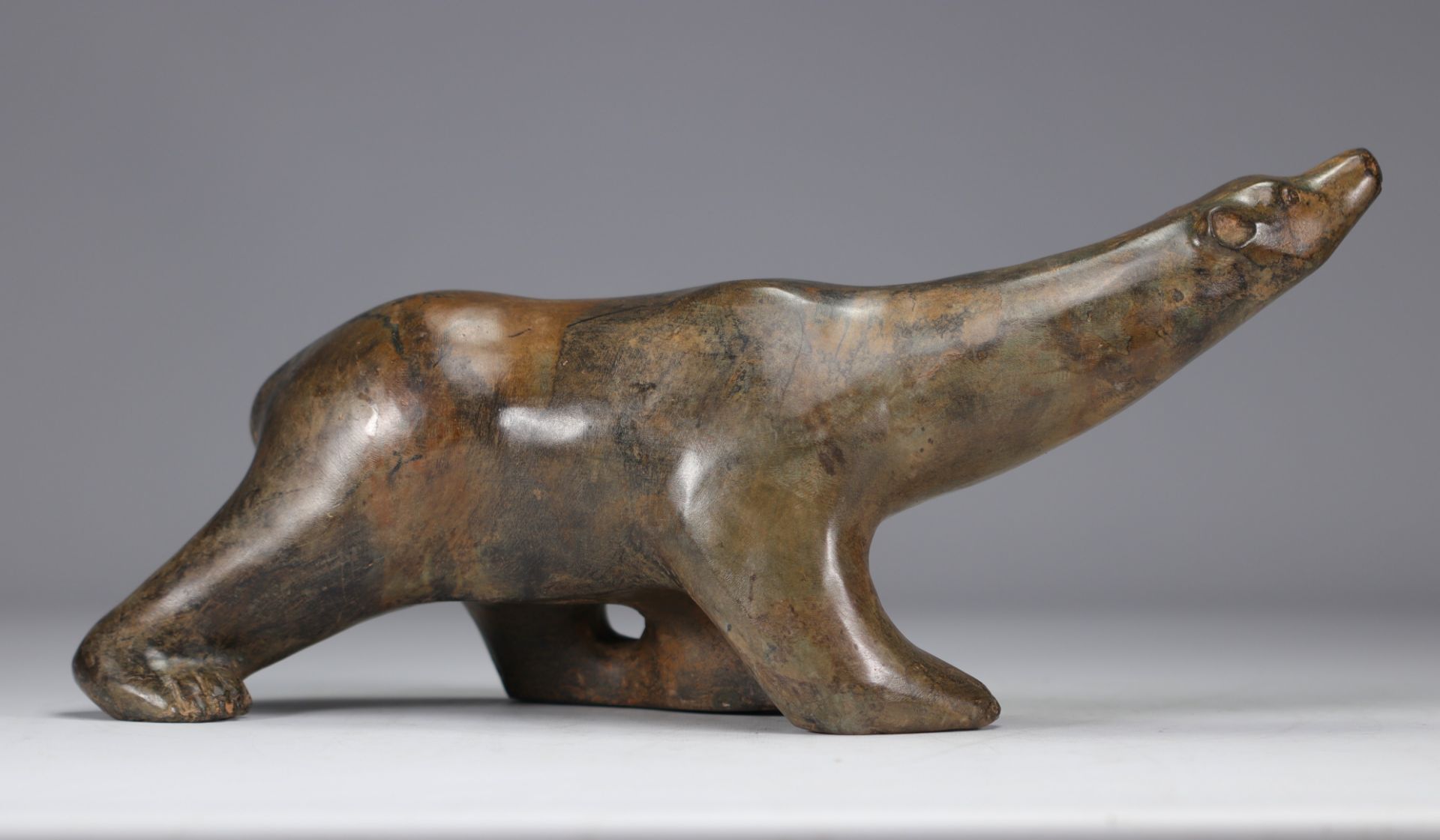 Pierre CHENET Bronze sculpture of a polar bear - Image 2 of 4