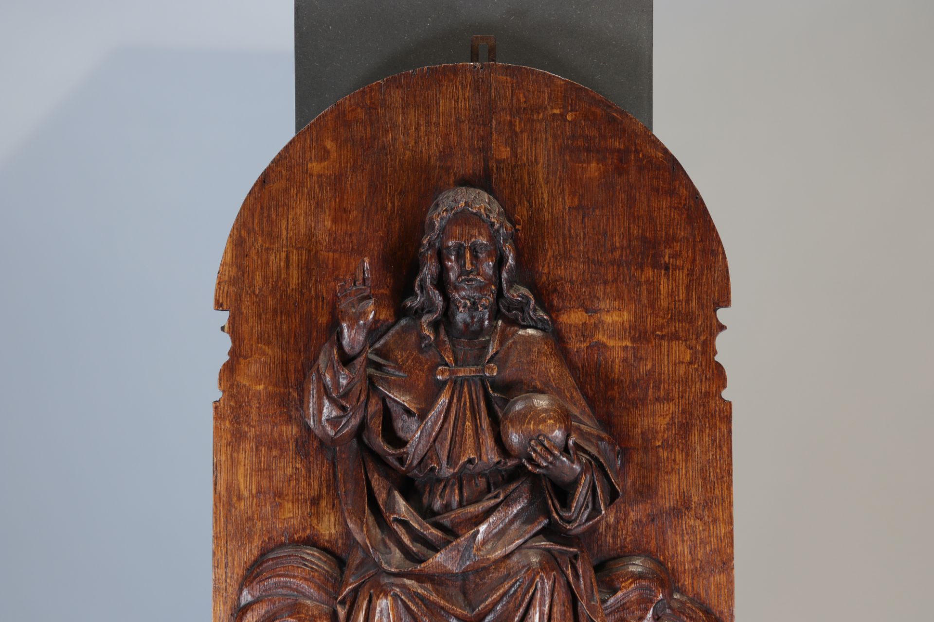 Carved wood bas-relief depicting a religious scene from the 18th century - Image 2 of 3