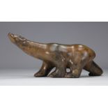 Pierre CHENET Bronze sculpture of a polar bear