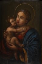 Oil on panel "Virgin and Child" from 17th century
